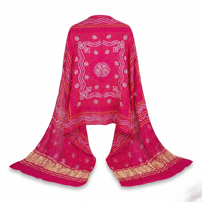 Regal Pink Bandhani Silk Heritage Dupatta