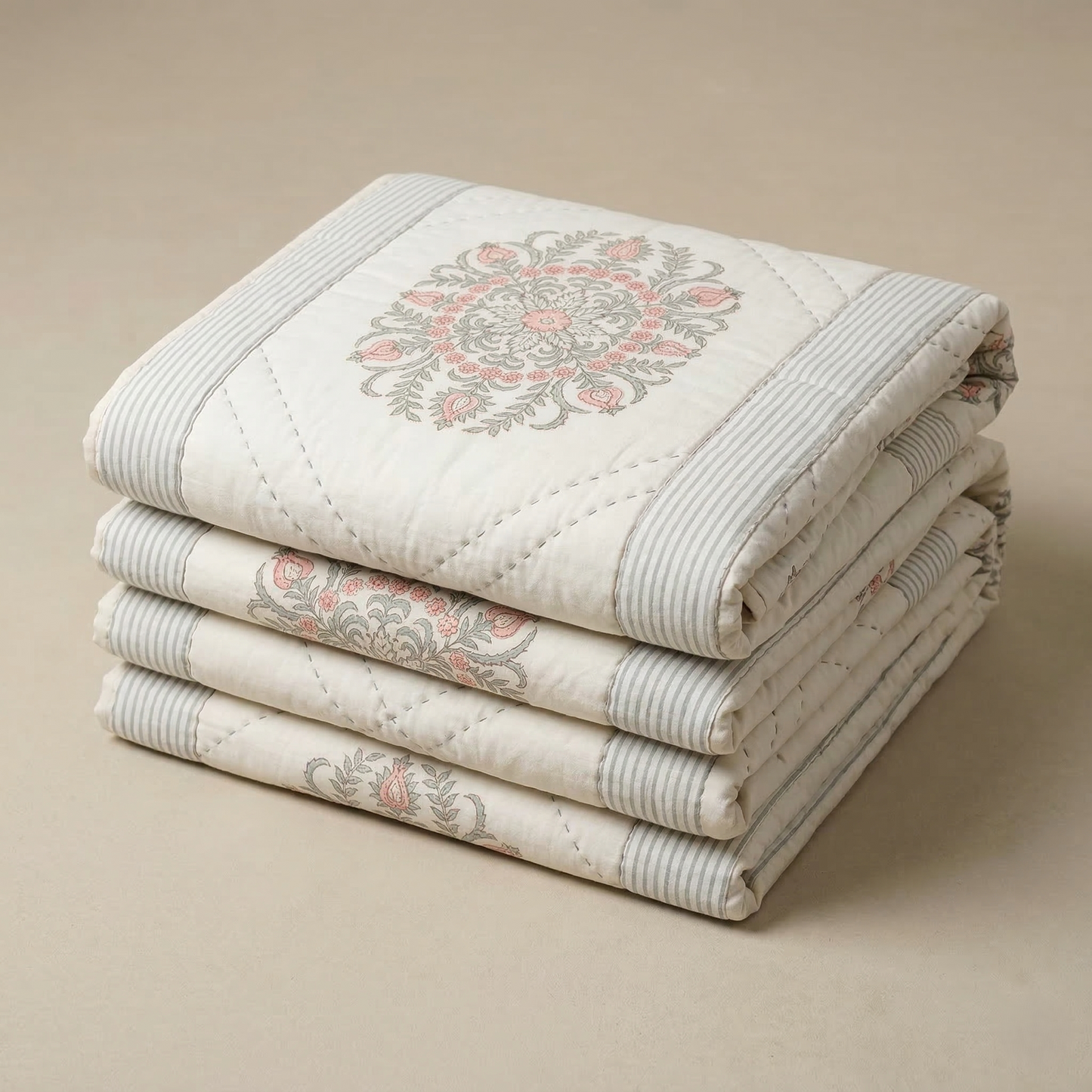 Hand Block Inspired Medallion Quilt