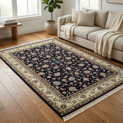 Midnight Floral Persian Style Area Rug