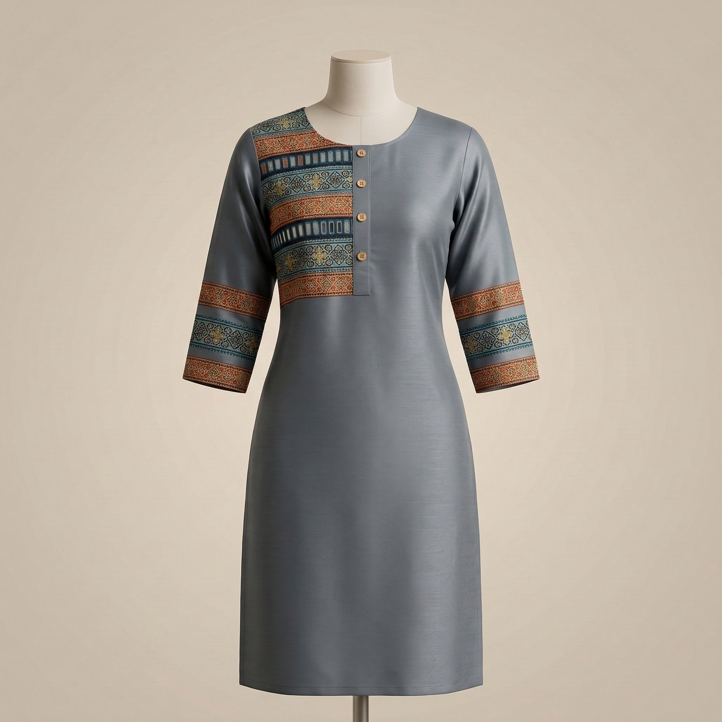 Blue City Heritage Elegant Slate Kurti