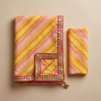 Vibrant Leheriya Festive Silk Blend Saree