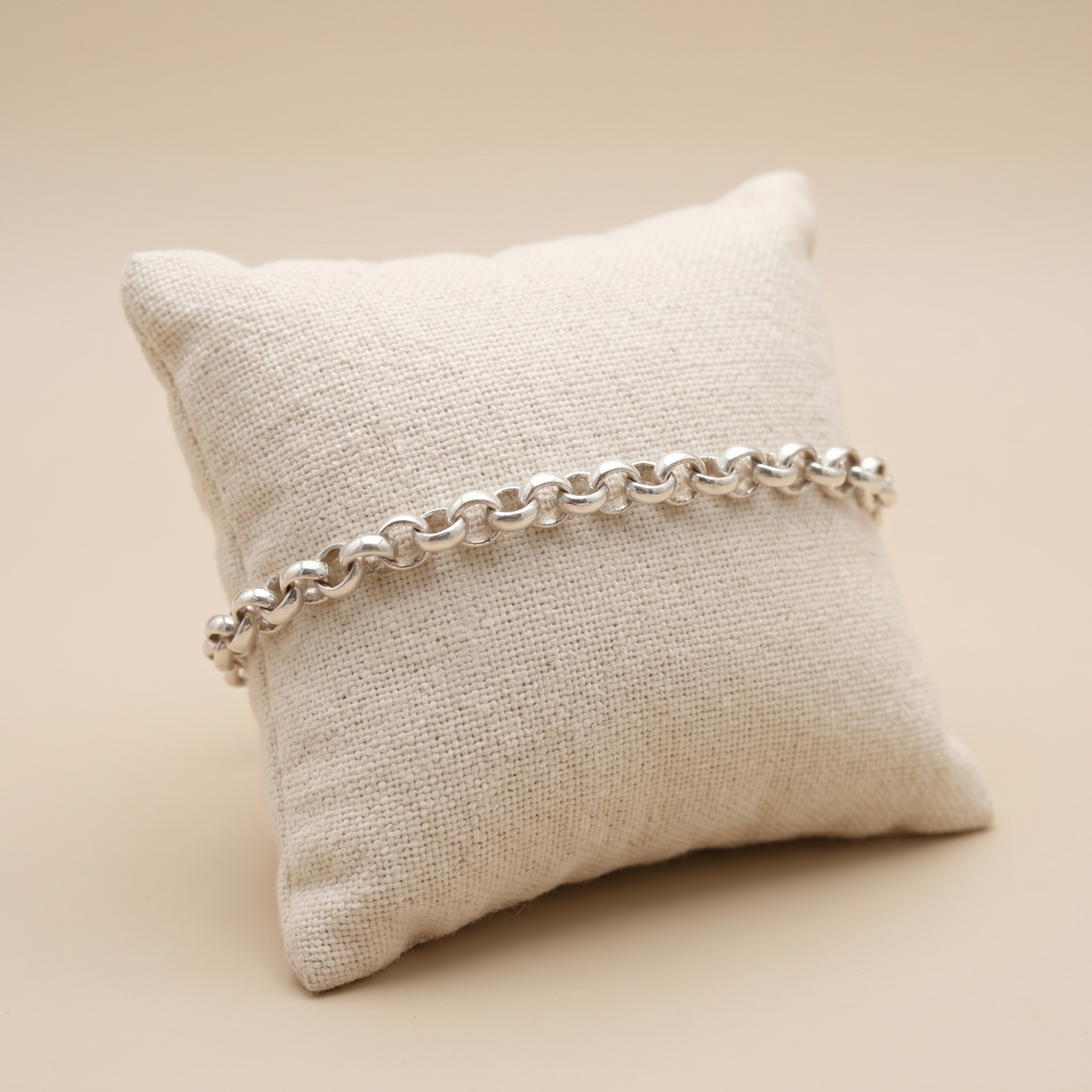 Oxidized Silver Bold Textured Link Bracelet