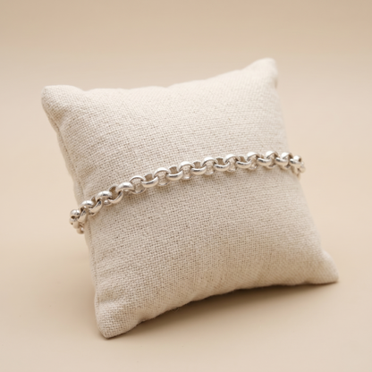 Oxidized Silver Bold Textured Link Bracelet