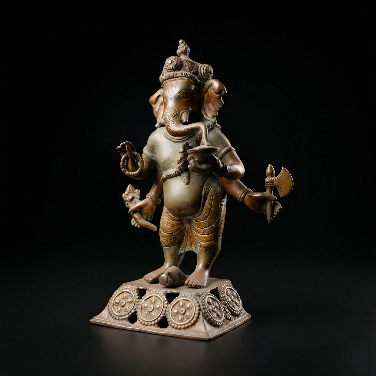 Divine Standing Ganesha Brass Heritage Idol