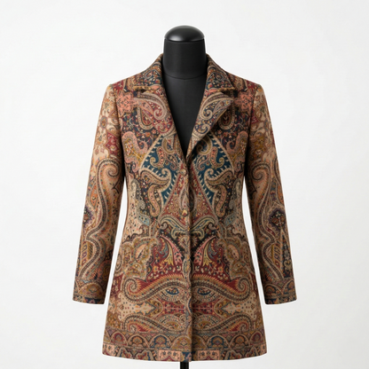 Ornate Heritage Paisley Tapestry Long Coat