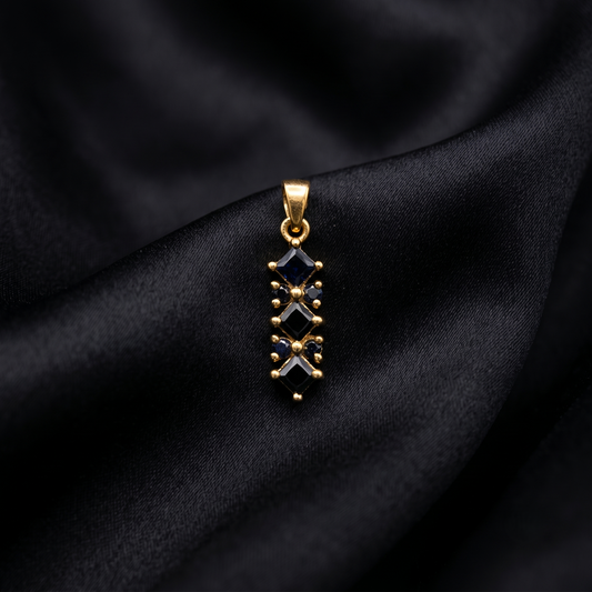 Regal Blue Star Silver Pendant Set