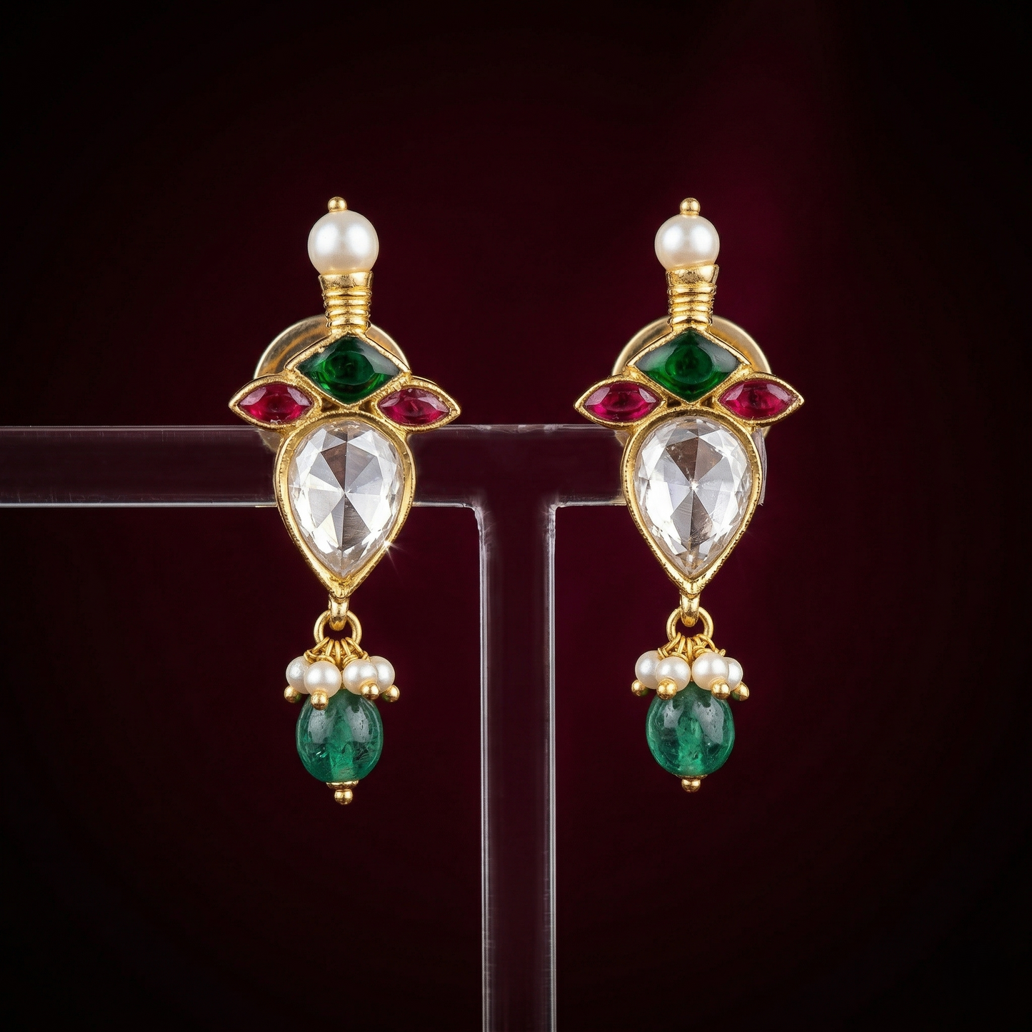Heritage Gold Plated Silver Floral Drop Earrings