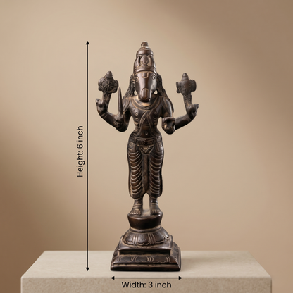 Handcrafted Antique Brass Lord Hayagriva Idol