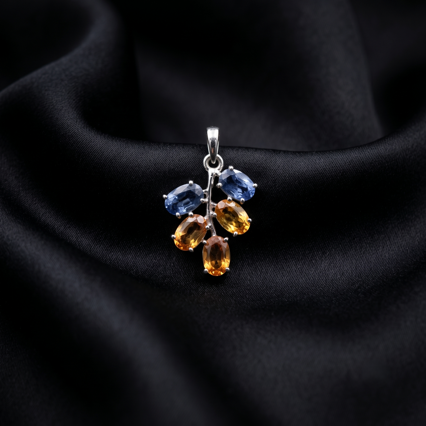 Celestial Branch Silver Gemstone Pendant