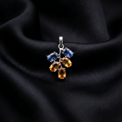 Celestial Branch Silver Gemstone Pendant
