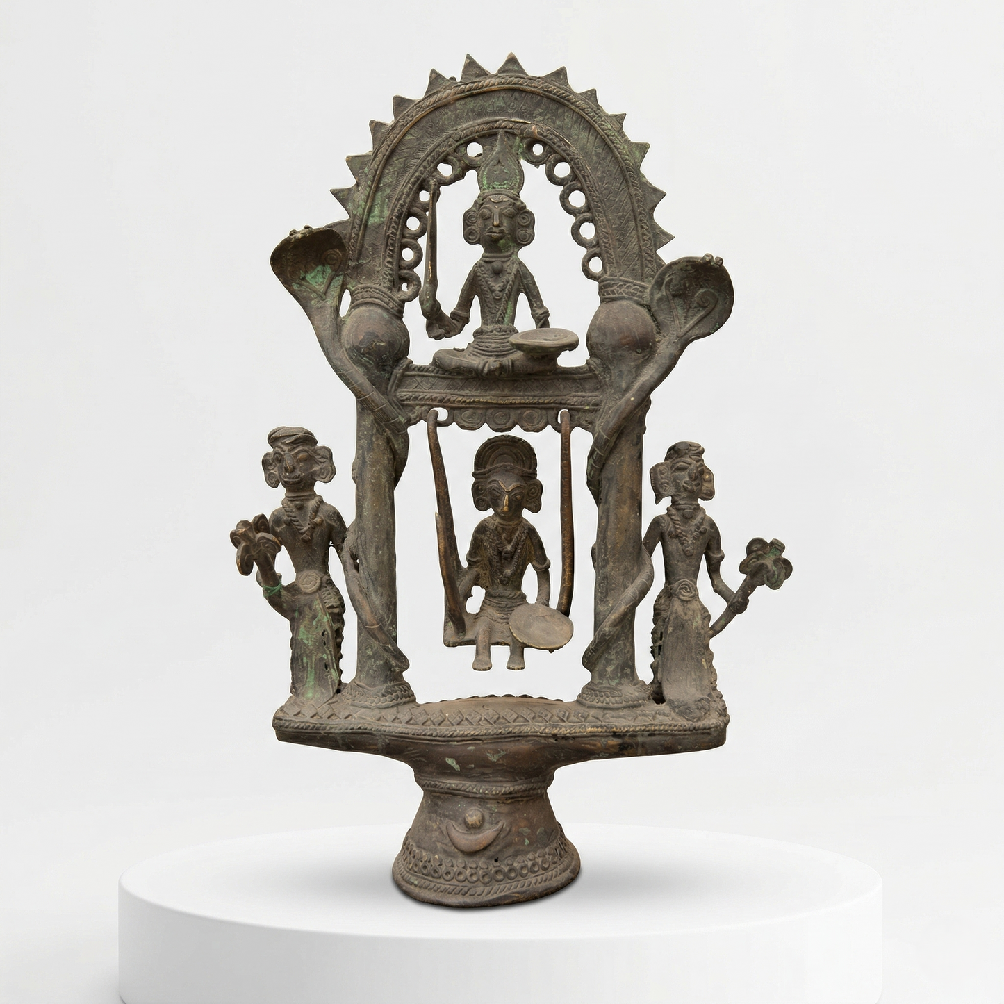 Antique Brass Folk Art Jhoola Statue
