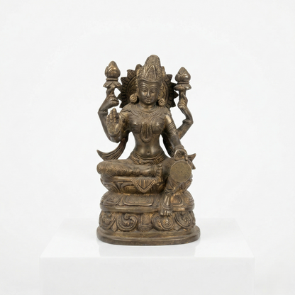 Divine Goddess Lakshmi Brass Heritage Statue