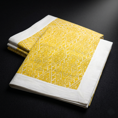 Yellow Geometric Simplicity Luxury Cotton Bedcover