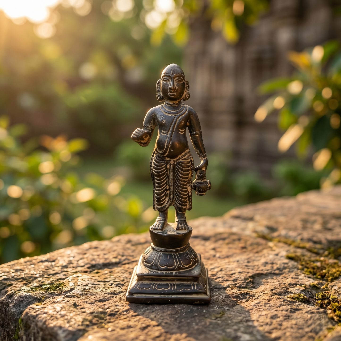 Antique Brass Lord Krishna Standing Idol