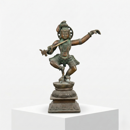 Dancing Krishna Brass Statue Heritage Art
