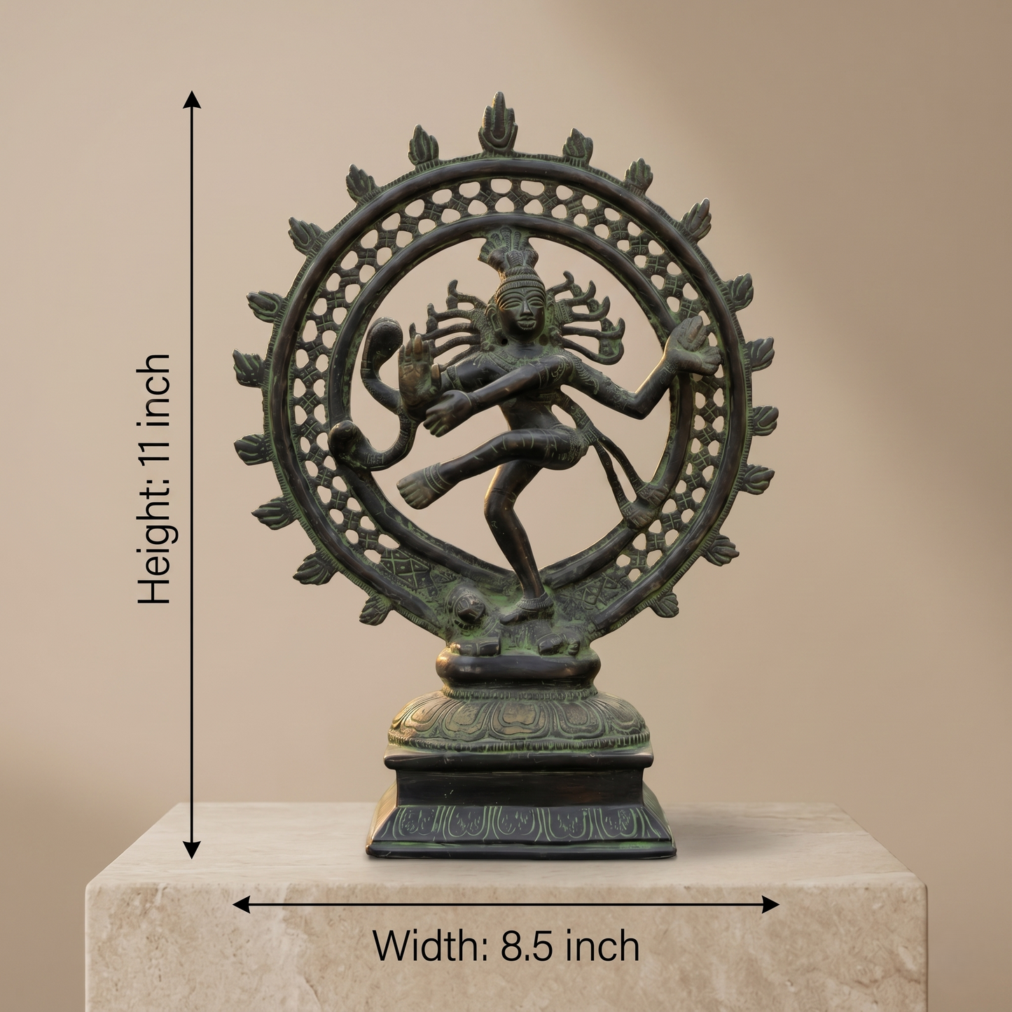 Antique Brass Dancing Shiva Nataraja Statue