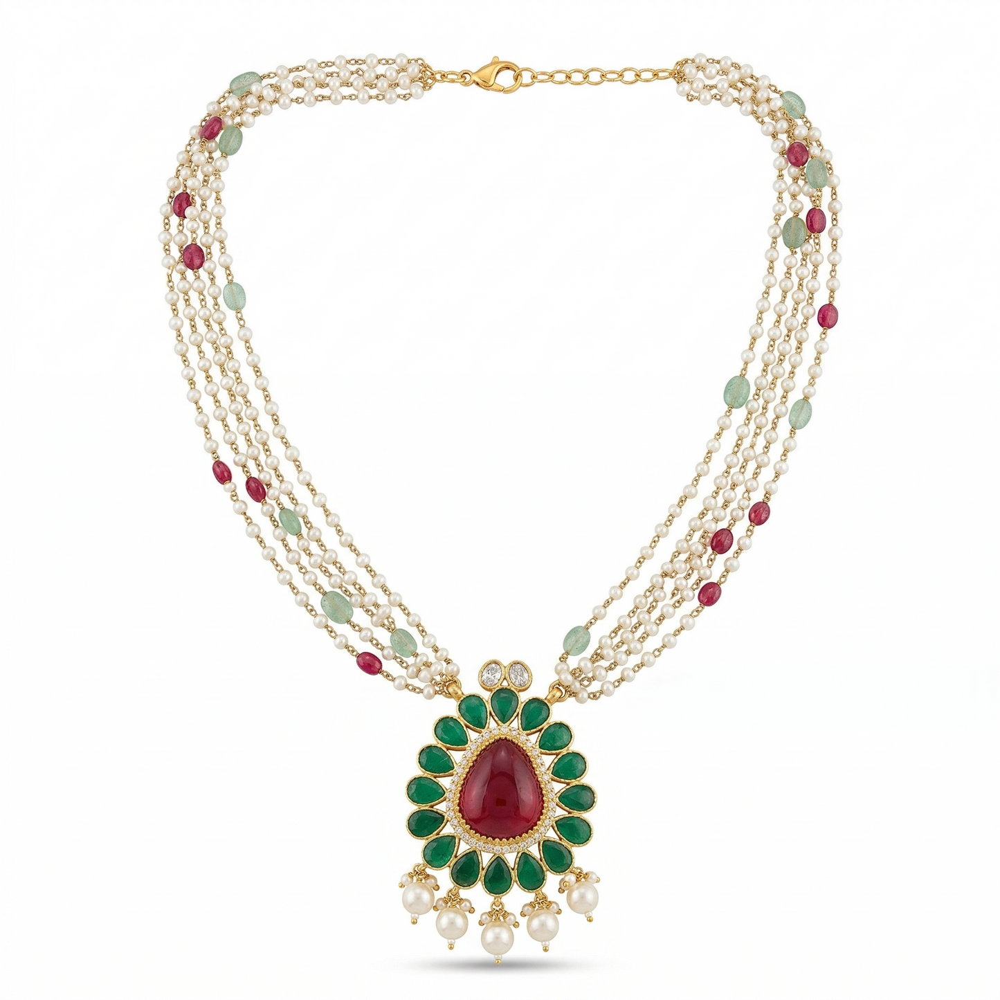 The Royal Emerald and Ruby Mala