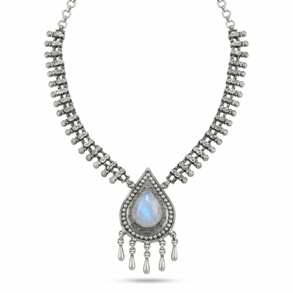 Ethereal Moonstone 92.5 Sterling Silver Choker