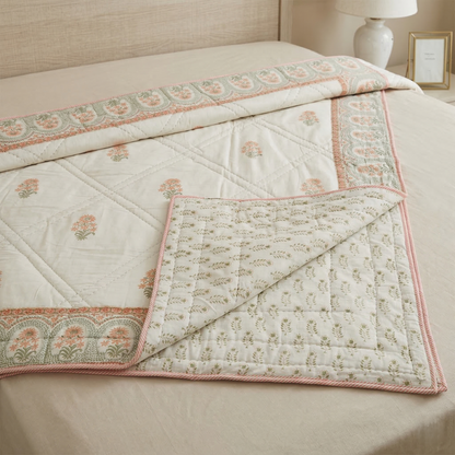 Floral Heritage Hand Block Quilt