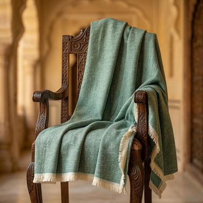 Hand Carved Heritage Pure Wool Oversized Blanket