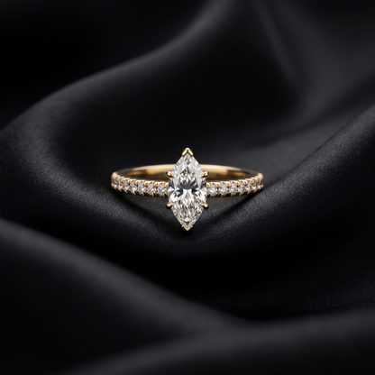 Marquise Diamond Yellow Gold Engagement Ring