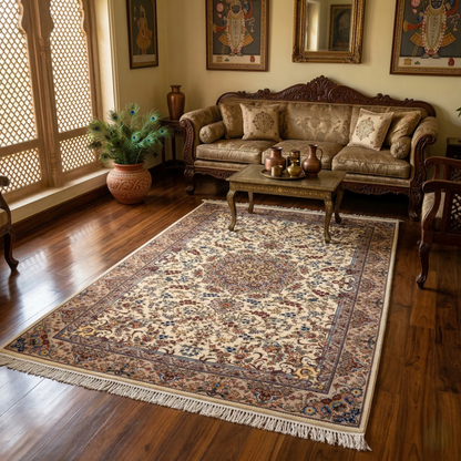 Floral Medallion Hand-Tufted Persian Rug