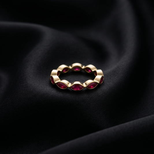 Gold Ruby Eternity Band Ring