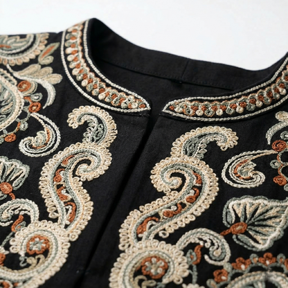 Royal Heritage Embroidered Silk Open Jacket