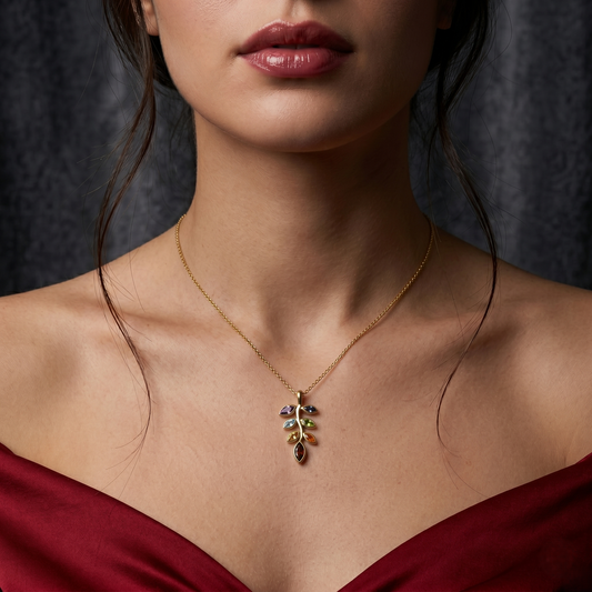 Multi-Stone Style Silver Pendant