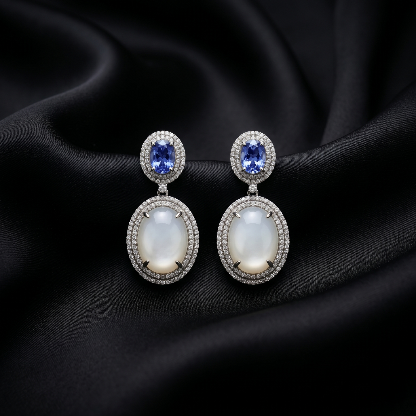 Elegant Victorian Blue & White Drops