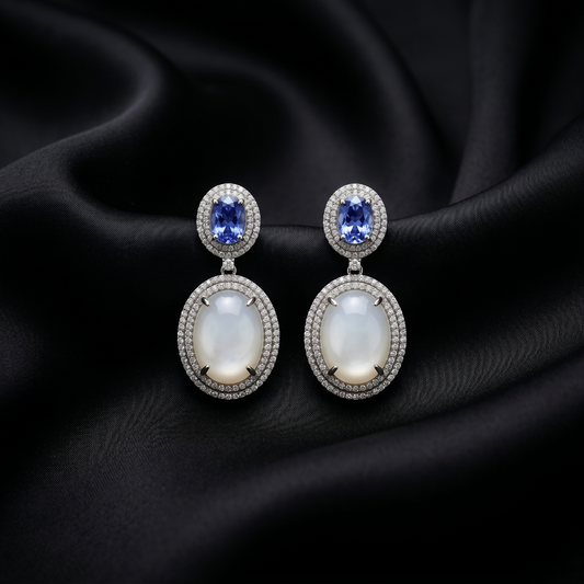 Elegant Victorian Blue & White Drops