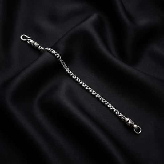 Intricate Franco Link Sterling Silver Bracelet