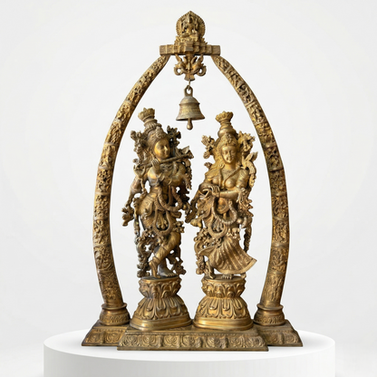 Radha Krishna Brass Idol With Bell