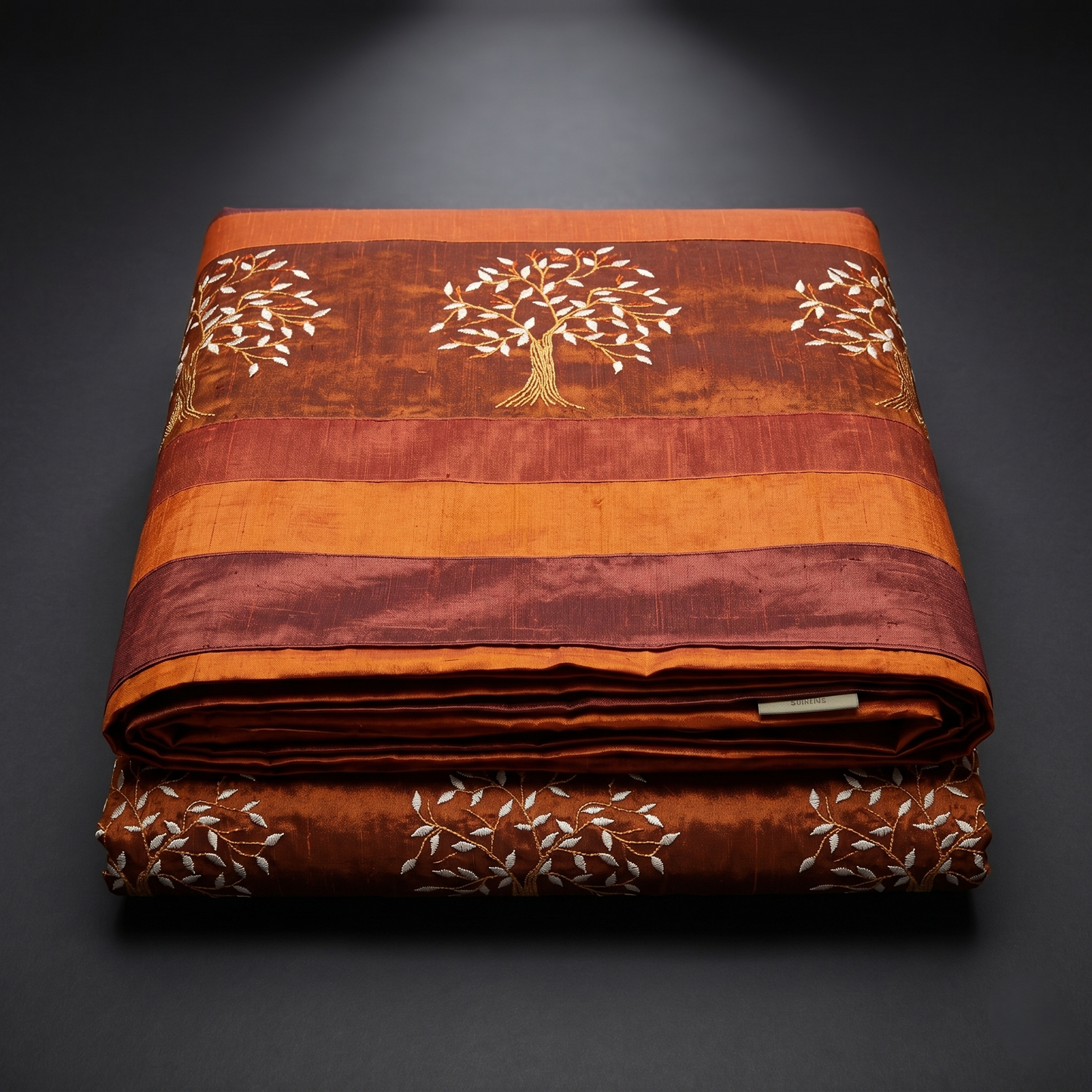 Luxury Silk Embroidered Tree Bedcover Set