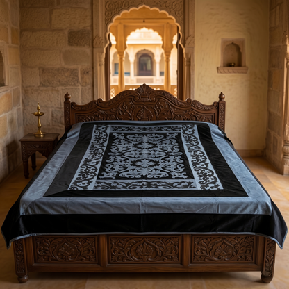 Royal Velvet Intricate Arabesque Bedcover Design