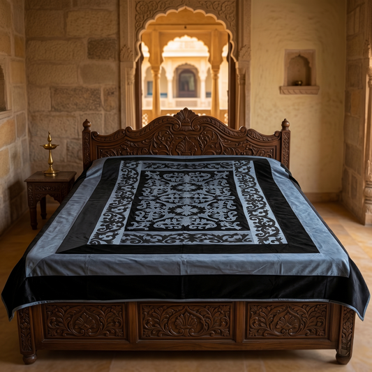 Royal Velvet Intricate Arabesque Bedcover Design
