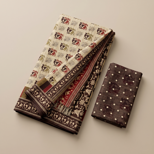 Tussar Silk Warli Art Saree