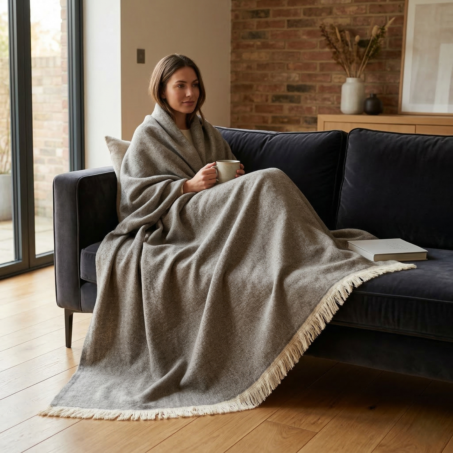 Hand Carved Heritage Pure Wool Oversized Blanket