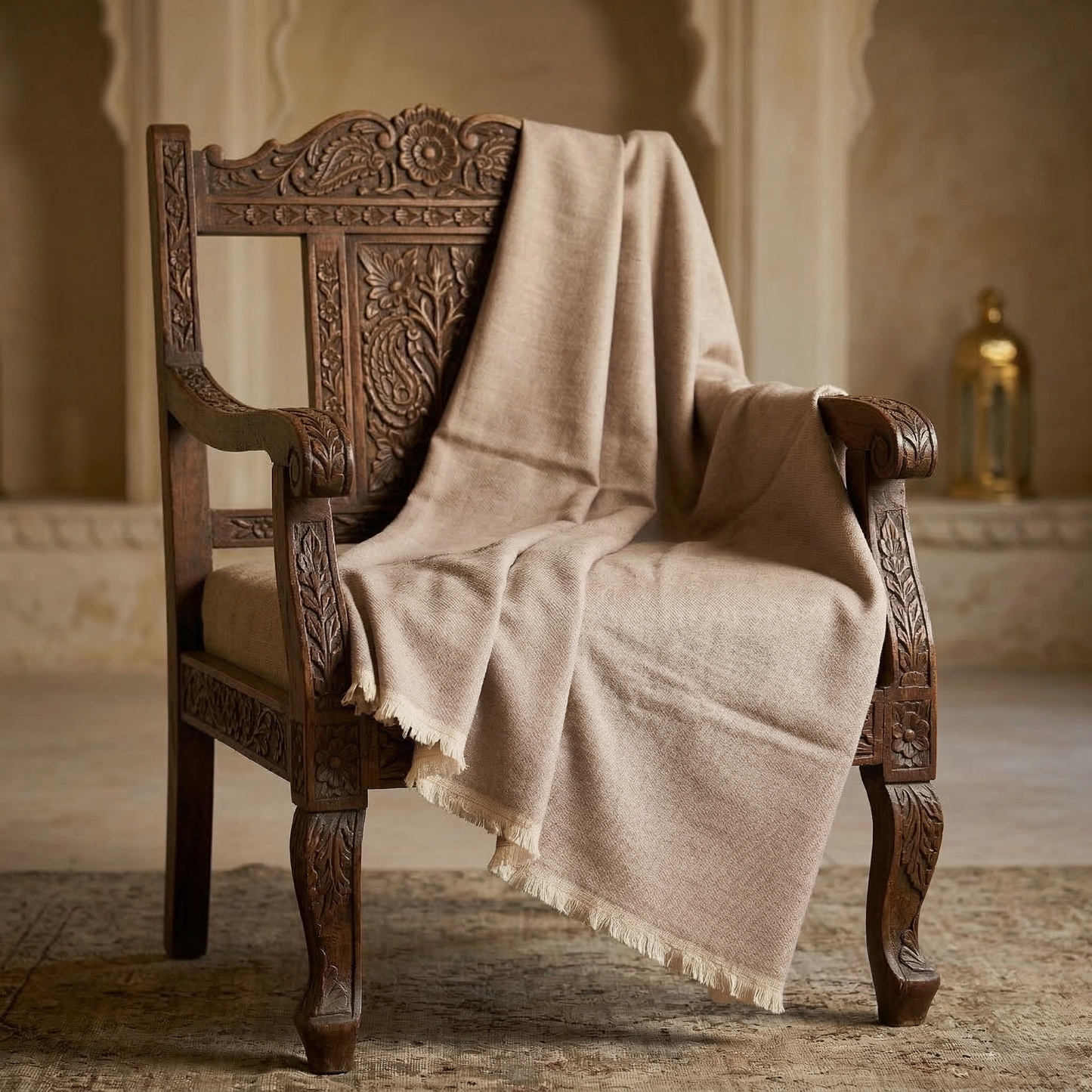 Hand Carved Heritage Pure Wool Oversized Blanket