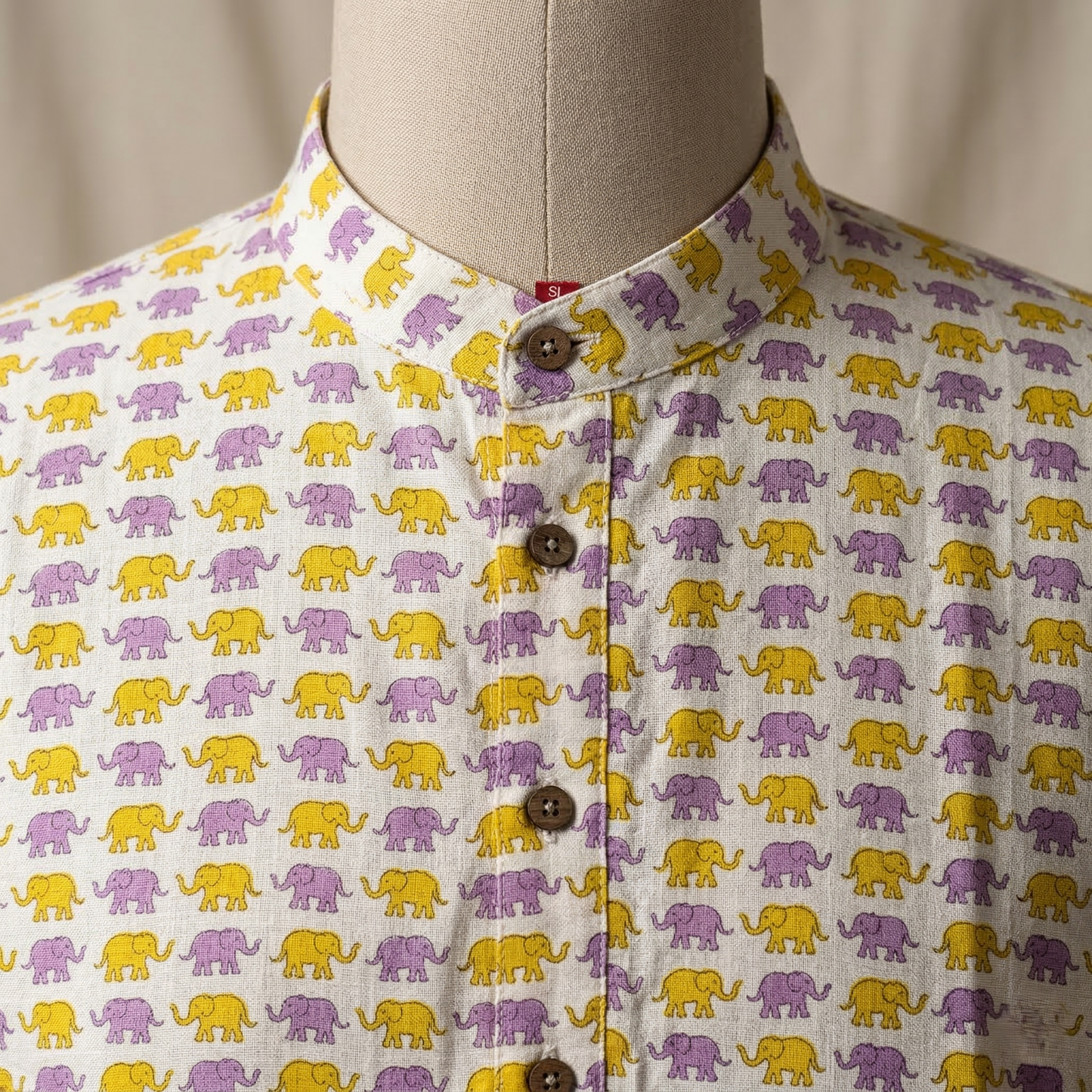 Elephant Print Hand Block Cotton Kurta