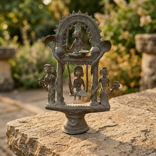Antique Brass Folk Art Jhoola Statue