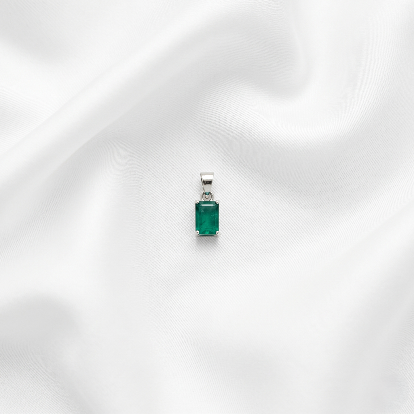 92.5 Silver Emerald Cut Pendant