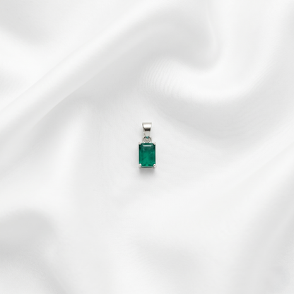 92.5 Silver Emerald Cut Pendant