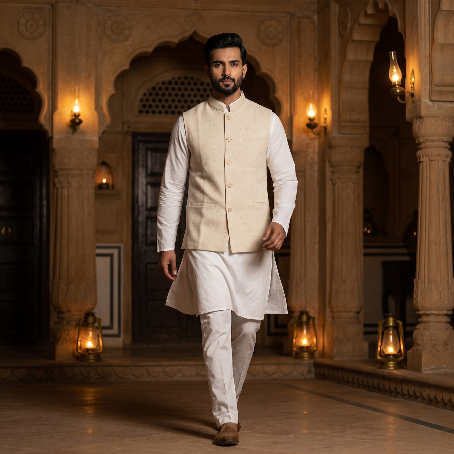 Regal Ivory Silk Speckled Heritage Waistcoat