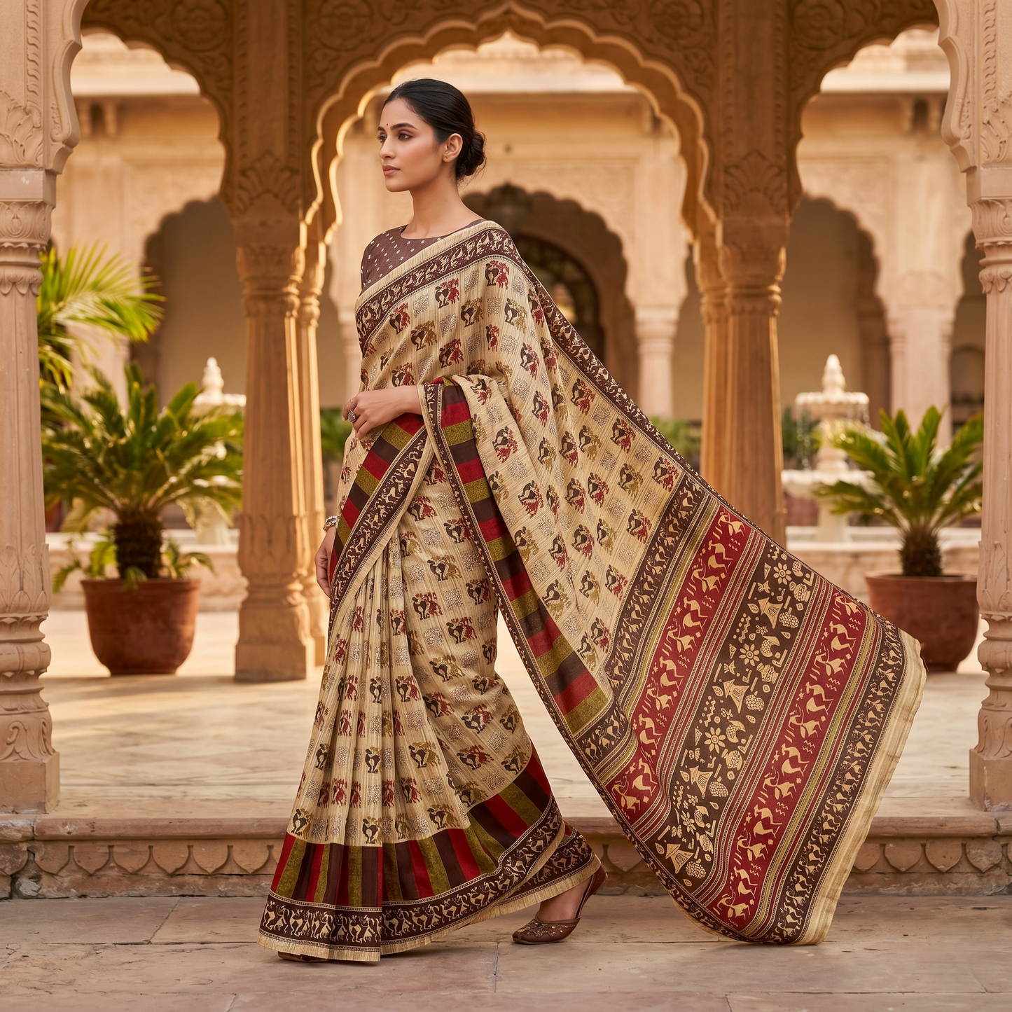 Tussar Silk Warli Art Saree