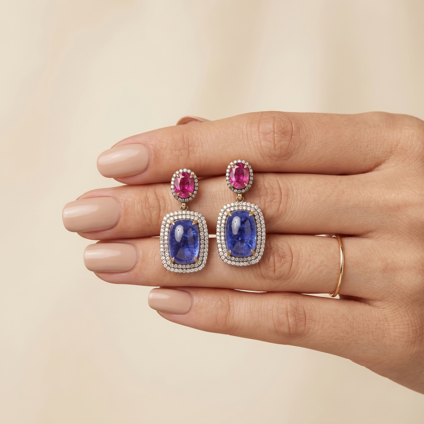 Victorian Royal Blue Sapphire Drop Earrings