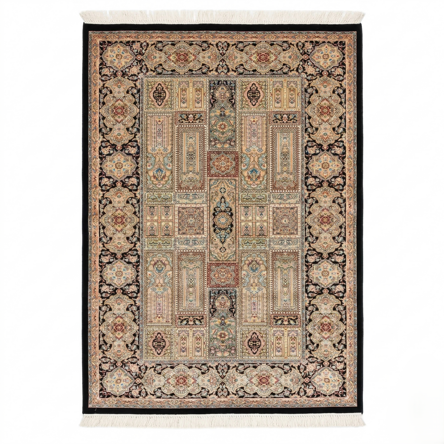 Hand Tufted Persian Motif Silk Rug