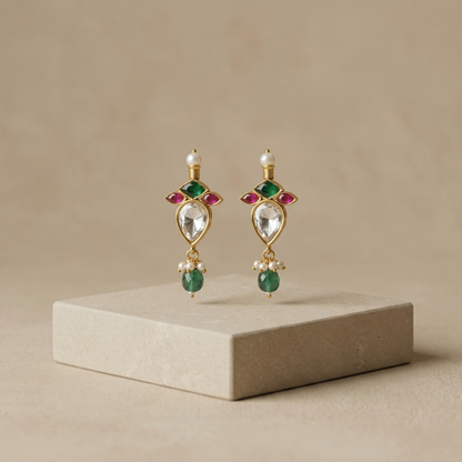 Heritage Gold Plated Silver Floral Drop Earrings