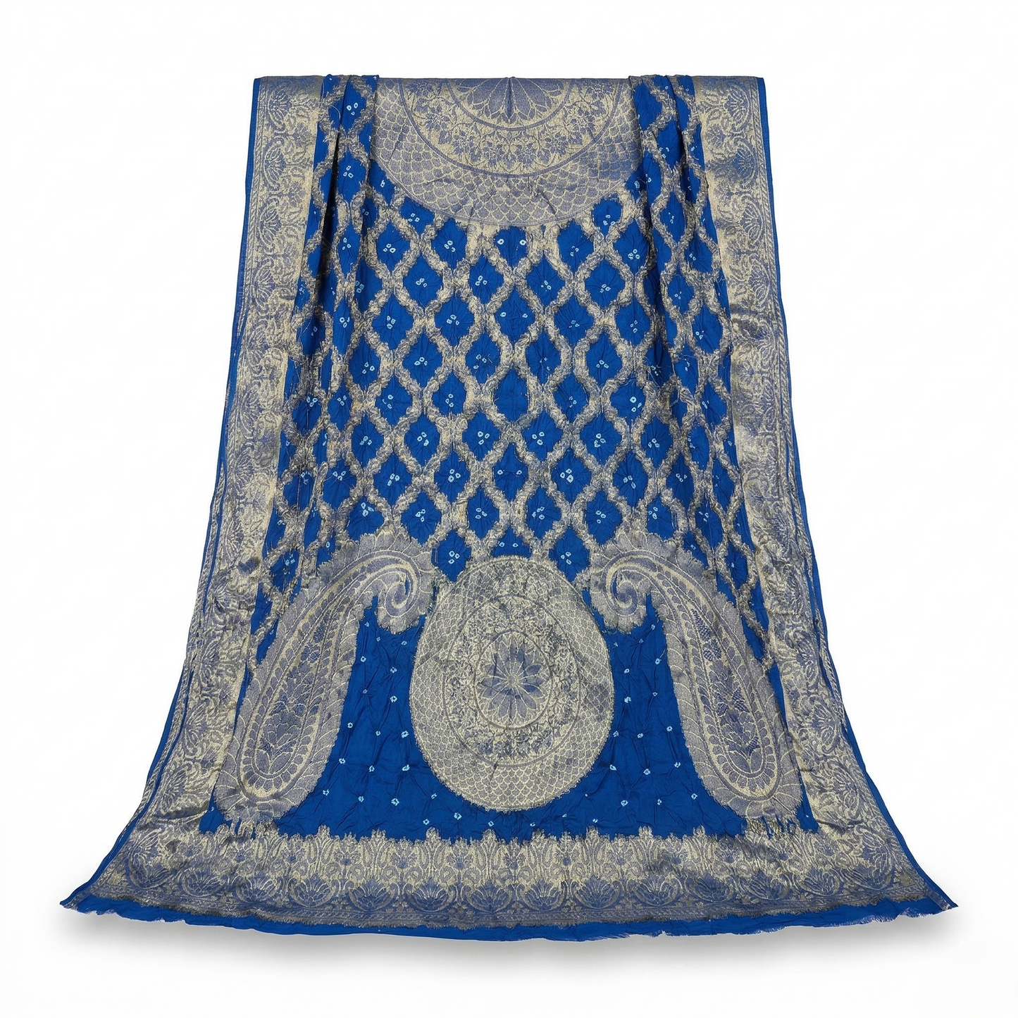 Royal Blue Banarasi Silk Zari Dupatta