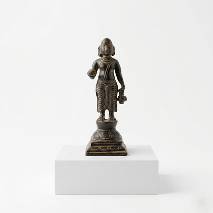 Antique Brass Lord Krishna Standing Idol